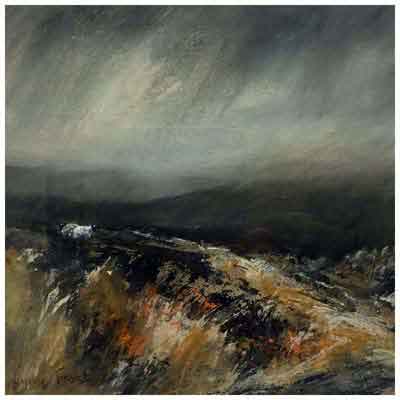 Two Sheep, Winter Hill painting by Lynne Frost