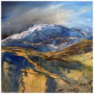 Ingleborough Blues painting by Lynne Frost