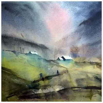Nightfall painting by Lynne Frost