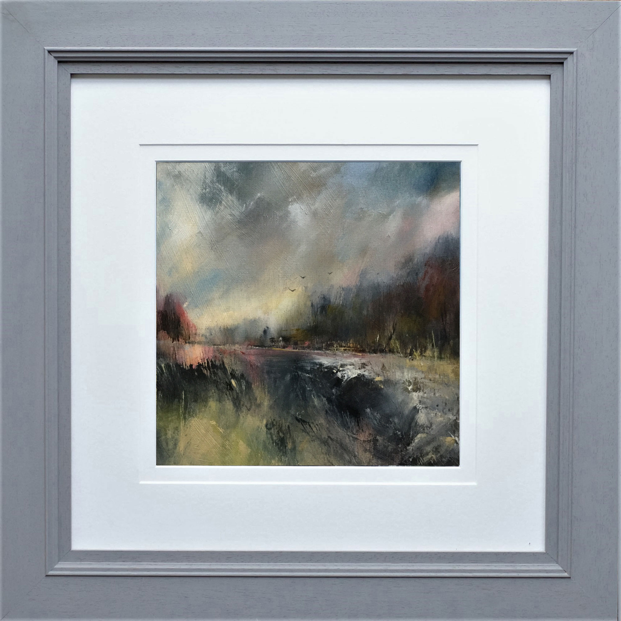painting titled Late Arrivals by Lynne Frost